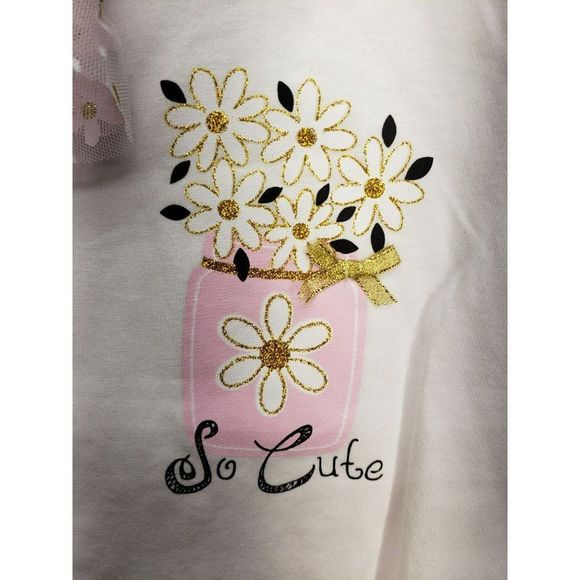 DDG Darlings SO CUTE Flower pot 2 piece outfit 12 months white pink lace mesh - Picture 6 of 7